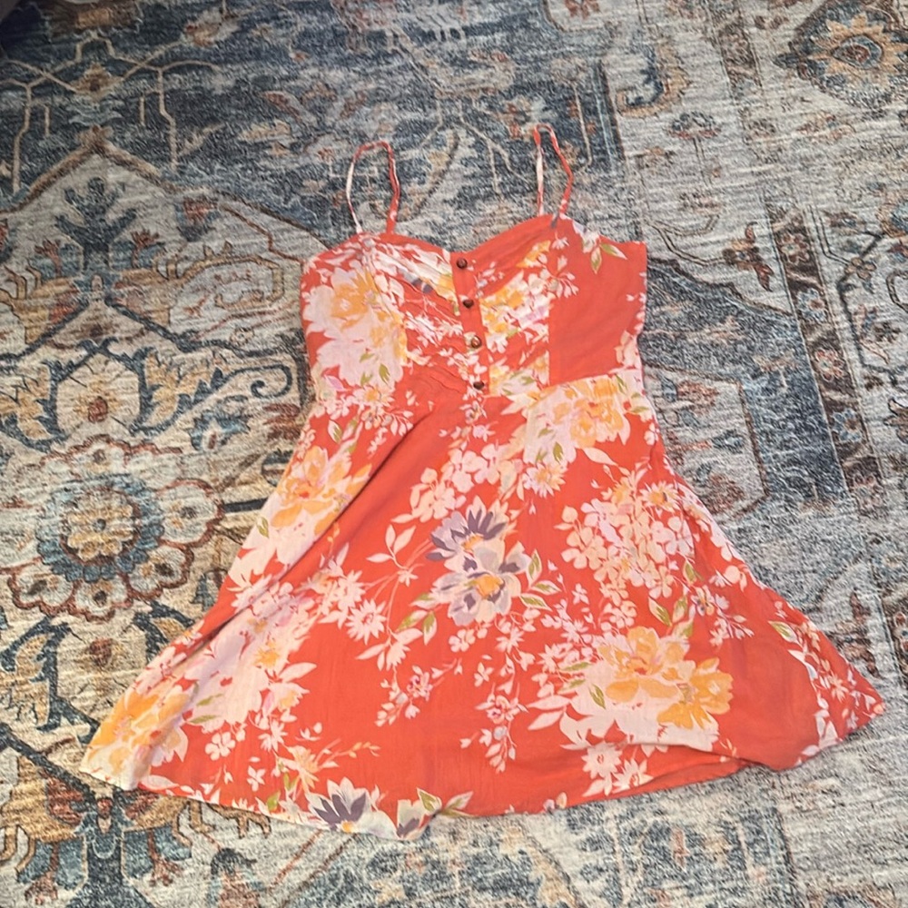 LC Lauren Conrad Floral Orange Dress